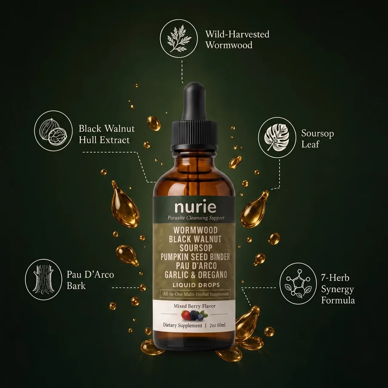 Nurie Wild-Harvested Wormwood Herbal Drops